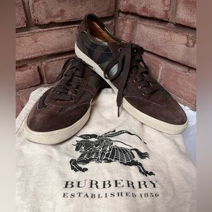 Burberry Orford Washed Housecheck Low Top Brown Sneaker - Men’s EU 43 / US 10